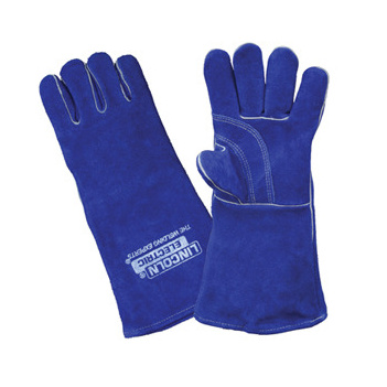 MIG ARC Welding Glove Premium Leather 390mm Blue Lincoln LA120-2